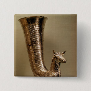 Rhyton in the form of an ibex, from Iran 15 Cm Square Badge