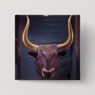 Rhyton in the shape of a bull's head, 15 cm square badge
