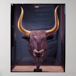 Rhyton in the shape of a bull's head, poster