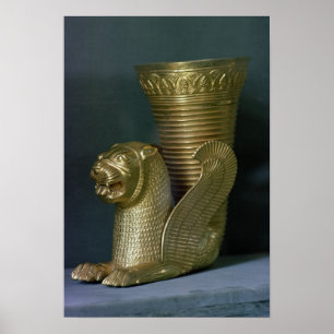 Rhyton in the shape of a seated lion-monster poster