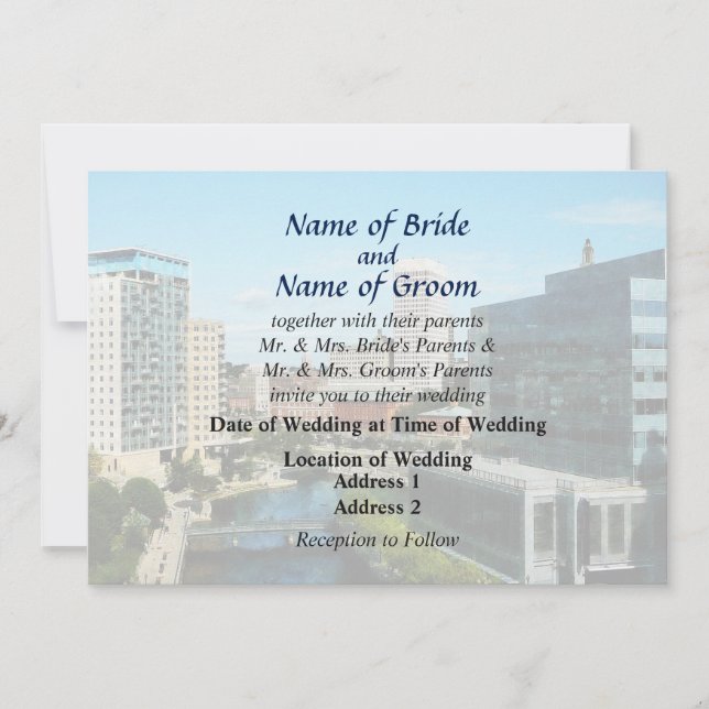 RI - Providence RI Skyline Invitation (Front)