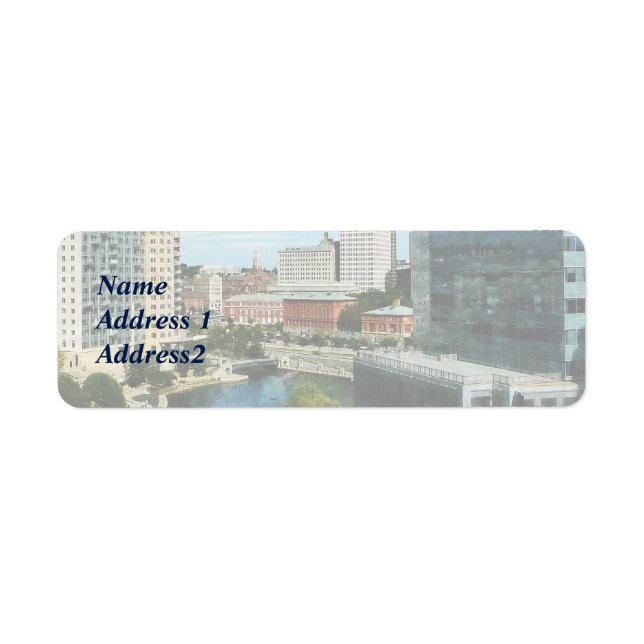 RI- Providence RI Skyline Return Address Label (Front)