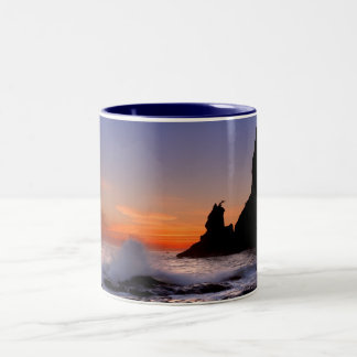 Rialto Beach at Sunset Two-Tone Coffee Mug