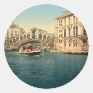 Rialto Bridge and Grand Canal, Venice, Italy Classic Round Sticker
