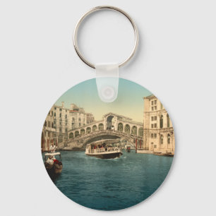 Rialto Bridge and Grand Canal, Venice, Italy Key Ring
