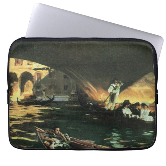Rialto Bridge, Grand Canal by John Singer Sargent Laptop Sleeve (Front)