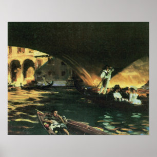 Rialto Bridge, Grand Canal by Sargent, Vintage Art Poster