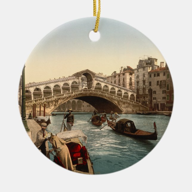 Rialto Bridge II, Venice, Italy Ceramic Ornament (Front)