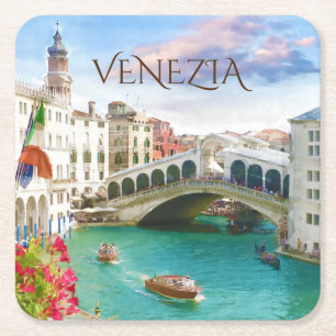 Rialto Bridge in Venezia Venice, Italy Coaster