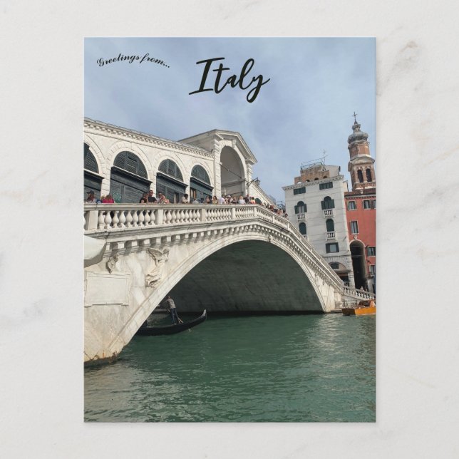 Rialto Bridge Or Ponti Di Rialto Venice Italy Postcard (Front)