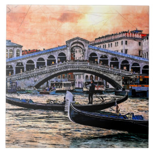 Rialto bridge. Venice. Italy. Ceramic Tile