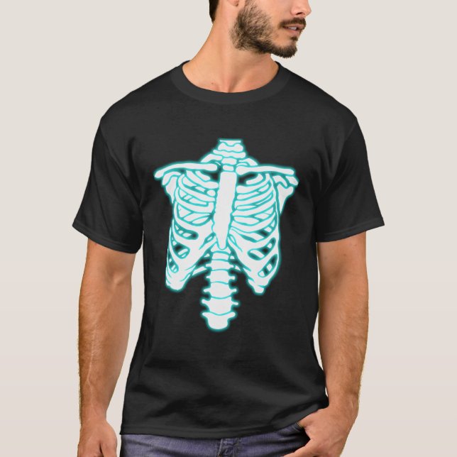 Rib Cage Bone Skeleton Halloween Xray Funny X-Ray  T-Shirt (Front)