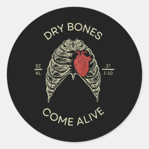 Rib Cage Dry Bones Come Alive Bible Verse Christia Classic Round Sticker