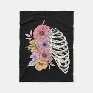 Rib Cage Flower Easy Halloween Costume Fleece Blanket