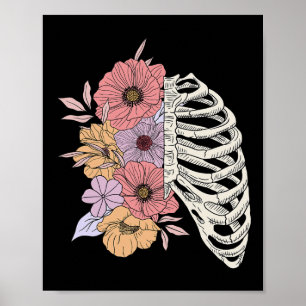 Rib Cage Flower Easy Halloween Costume Poster