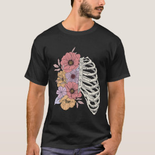 Rib Cage Flower Easy Halloween Costume T-Shirt