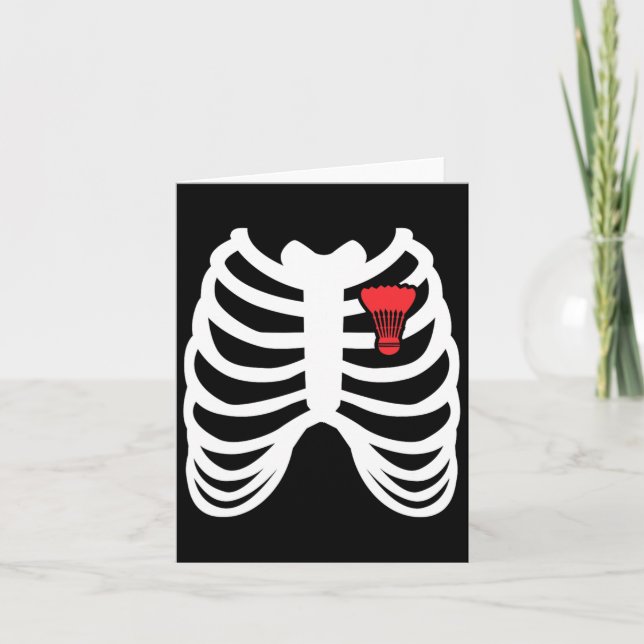 Rib Cage Funny Badminton Player T Shirt Gift  Card (Front)