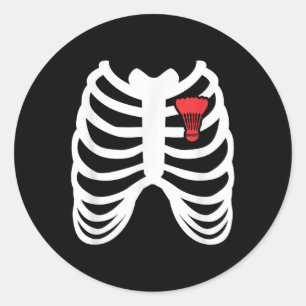 Rib Cage Funny Badminton Player T Shirt Gift  Classic Round Sticker