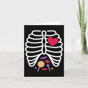 Rib Cage Funny Halloween Boys Girls Card