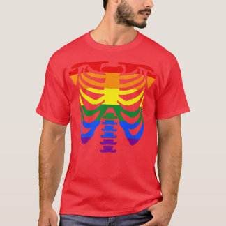 Rib cage skeleton, homoseual gay pride, Halloween  T-Shirt