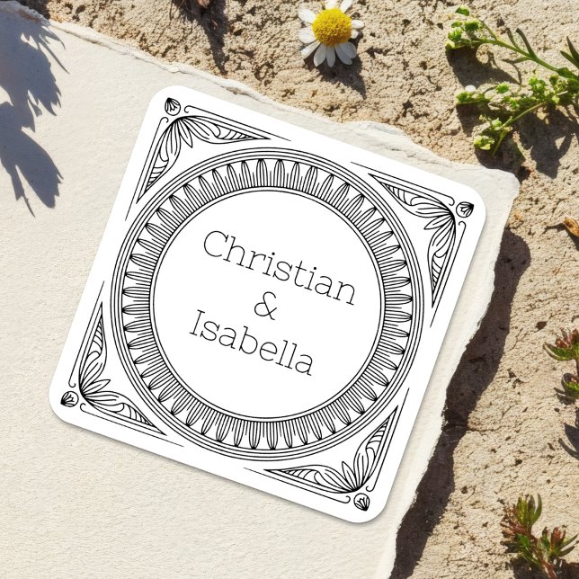 Ribbed Frame Couple's Names Labels - Custom (Creator Uploaded)