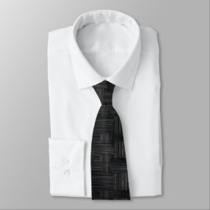 Ribbed texture in grey and black pattern tie