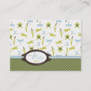 Ribbit Frog and Dragonfly Baby Shower Enclosure Card