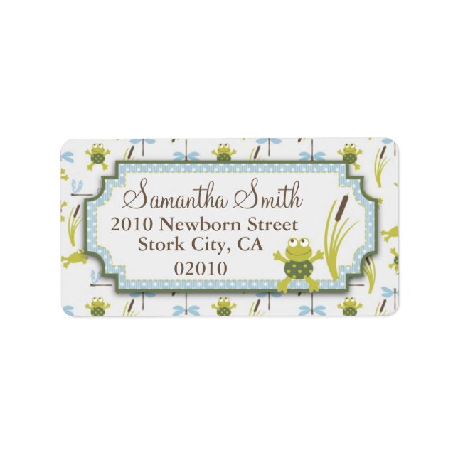 Ribbit Frog and Dragonfly Label (Front)