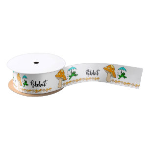  Ribbit Frog Mushroom Frogging Satin Ribbon