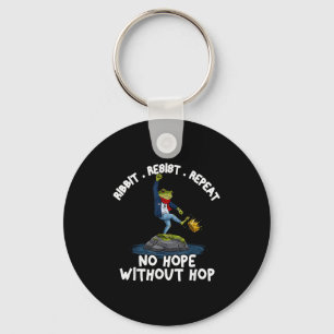 Ribbit Resist Repeat No Hope Without Hop Funny Por Key Ring
