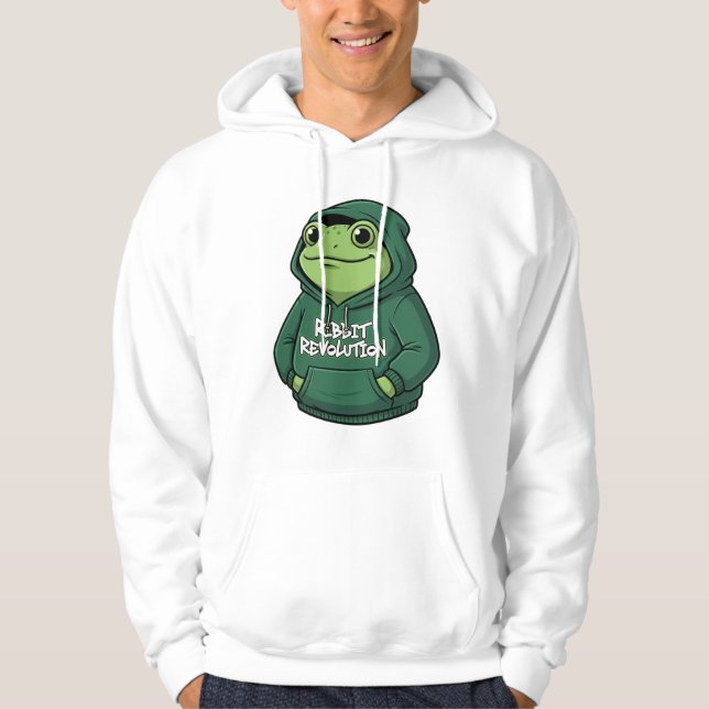 Ribbit Revolution Frog Hoodie – Whimsical Amphibia (Front)