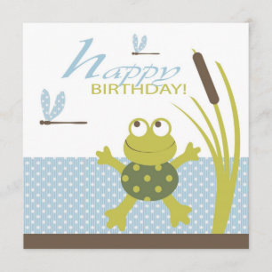 Ribbit Swimming Frog Birthday Card