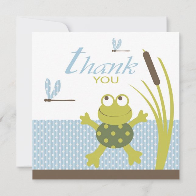 Ribbit Swimming Frog Thank You Card (Front)
