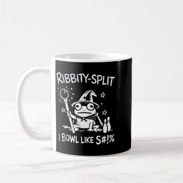 Ribbity Split I Bowl Like S Sarcastic Wizard Frog Coffee Mug (Left)