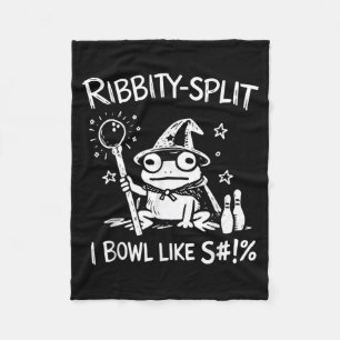 Ribbity Split I Bowl Like S Sarcastic Wizard Frog Fleece Blanket