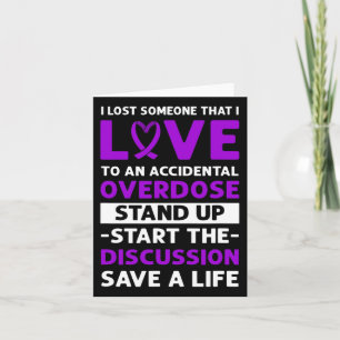 Ribbon. Accidental Overdose Awareness. Card
