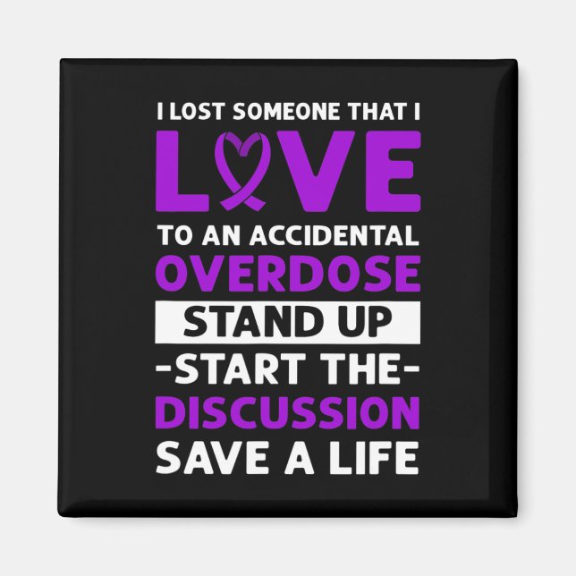 Ribbon. Accidental Overdose Awareness.  Magnet (Front)