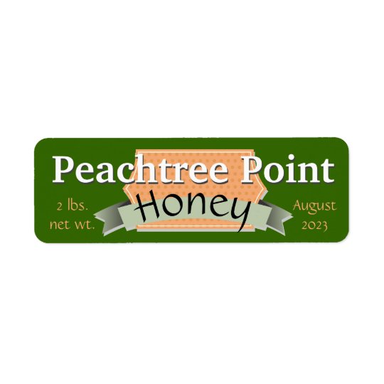 Ribbon and Banner Personalised Honey Jar Return Address Label