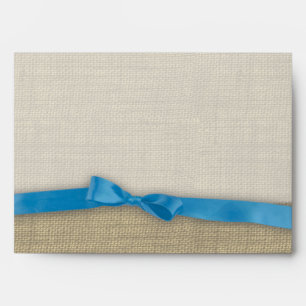 Ribbon and Burlap Blue Envelope
