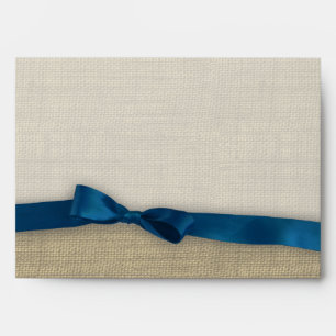 Ribbon and Burlap Dark Blue Envelope