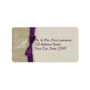 Ribbon and Burlap Purple Label