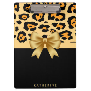 Ribbon and Leopard Print Clipboard