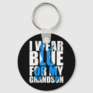 Ribbon Autism I Wear Blue For My Grandson Autism A Key Ring
