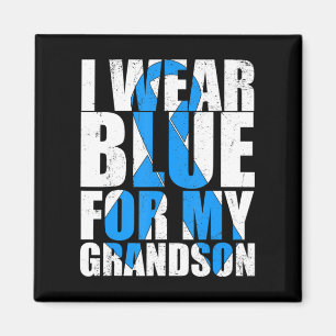 Ribbon Autism I Wear Blue For My Grandson Autism A Magnet