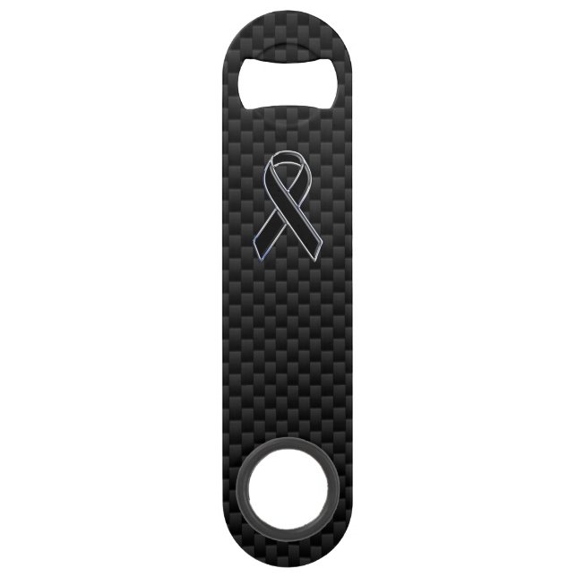 Ribbon Awareness Black Carbon Fibre (Front)