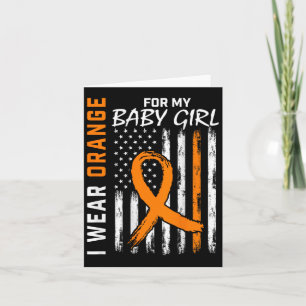 Ribbon Baby Girl Leukaemia Awareness  Card
