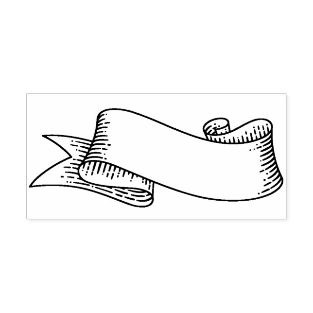 Ribbon / Banner / Label Rubber Stamp (Imprint)