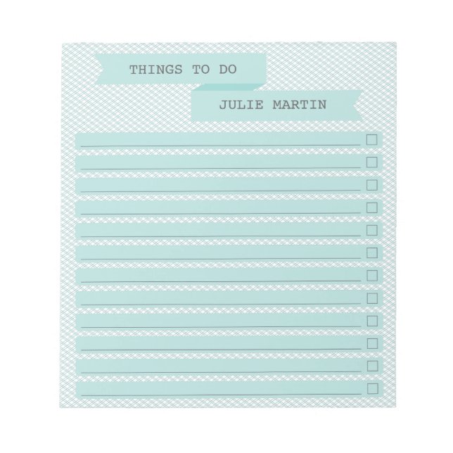 Ribbon Banner To Do Checklist Notepad (Front)