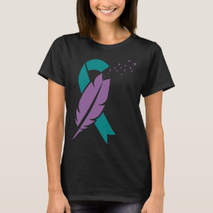 Ribbon Birds Feather Suicide Awareness Mental Heal T-Shirt