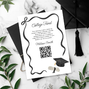 Ribbon Black Bow Graduation college fund Enclosure Card